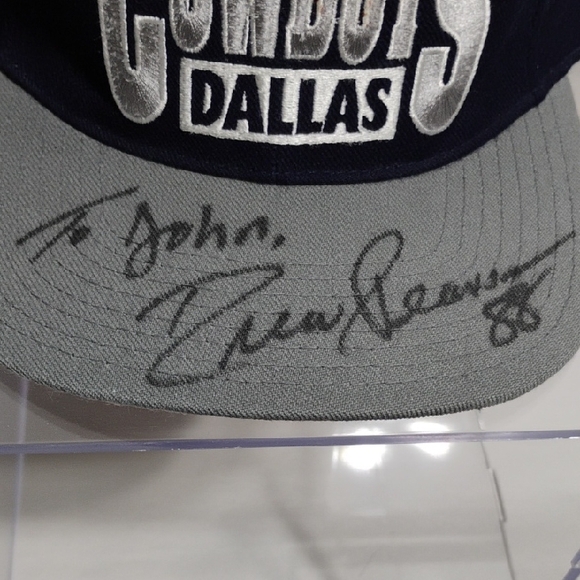 Authentic Drew Pearson Signed Dallas Cowboys Navy/Gray Snap Back Cap - Picture 2 of 11